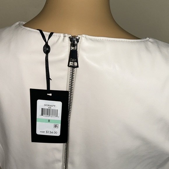 DKNY Faux leather beige dress size 8 - Picture 8 of 14